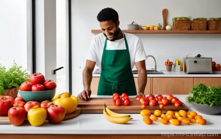 효율적인 건조 식품 제조를 위한 팁 - **Prompt:** A vibrant, well-lit kitchen counter filled with an abundant harvest of fresh, colorful p...